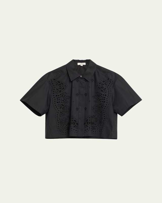 Jade Short-Sleeve Eyelet Top